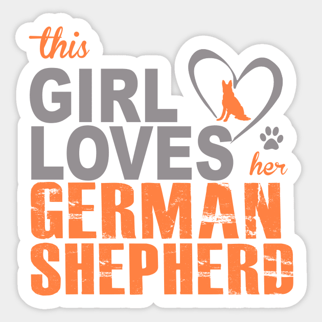 This girl lover her German Shepherd Dog! Especially for GSD owners! Sticker by rs-designs